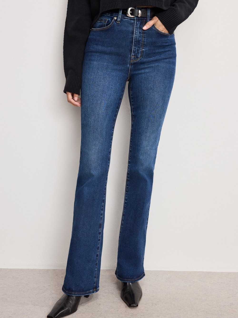 Good American High-Rise Dark Blue Bootcut Women's Jeans